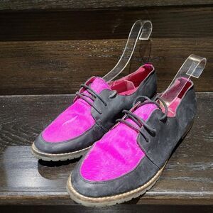 Vintage Black with Pink Leather Shoes Size: 6 US